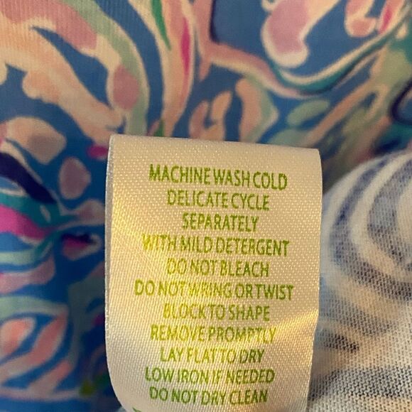 Lilly Pulitzer Sz L Classic Blue Pink Beacon Tropical Shift Long Sleeve Dress - Picture 7 of 8